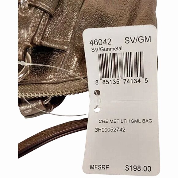 NWT! Coach Metallic Gunmetal Mini Chelsea Leather Satchel Bag - Picture 5 of 12